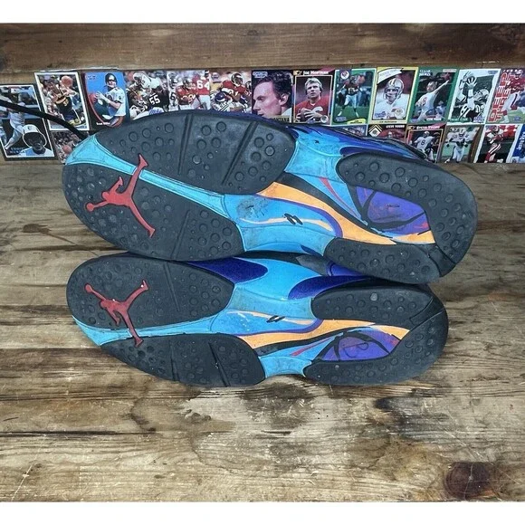 Size 15 - Jordan 8 Retro Aqua 2015 Playoff Chrome Men display picture 1